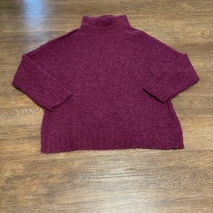 Free People Alpaca Wine Plum She's All That Fuzzy Oversized Sweater Size XS